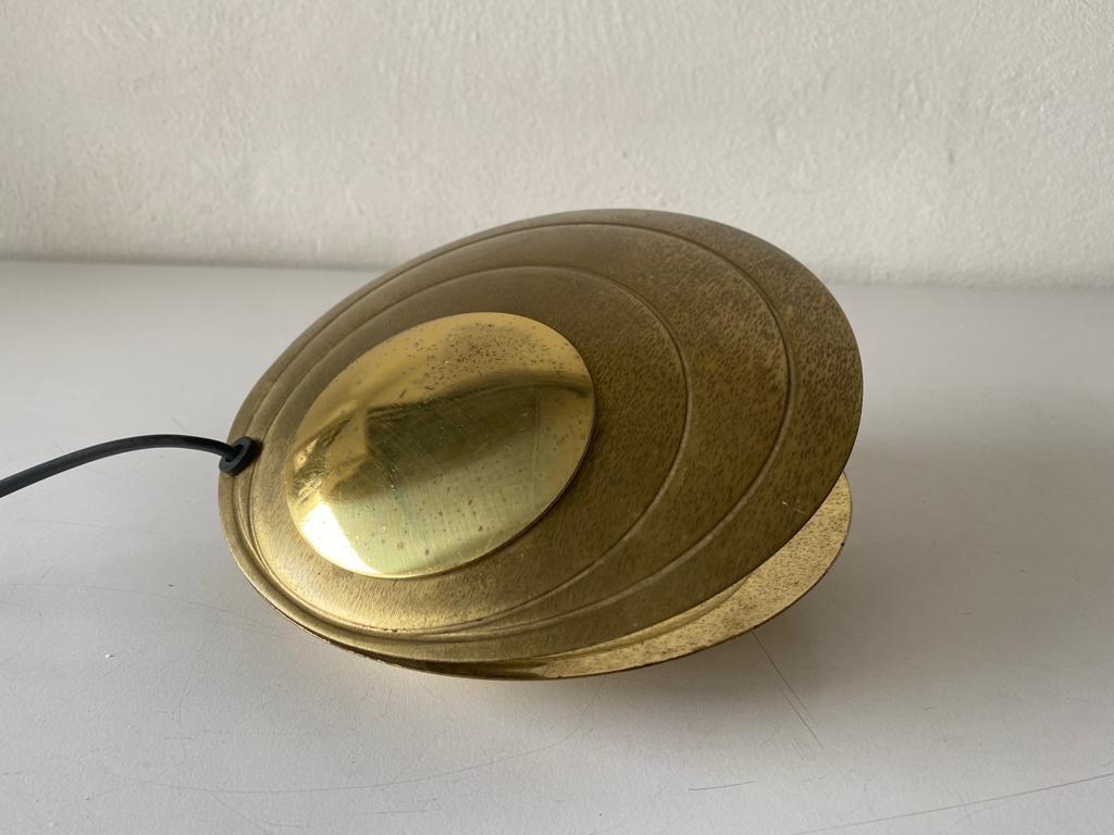 Rare Clam Shell Design Brass Table Lamp by Angelo Brotto, 1960s, Italy 1