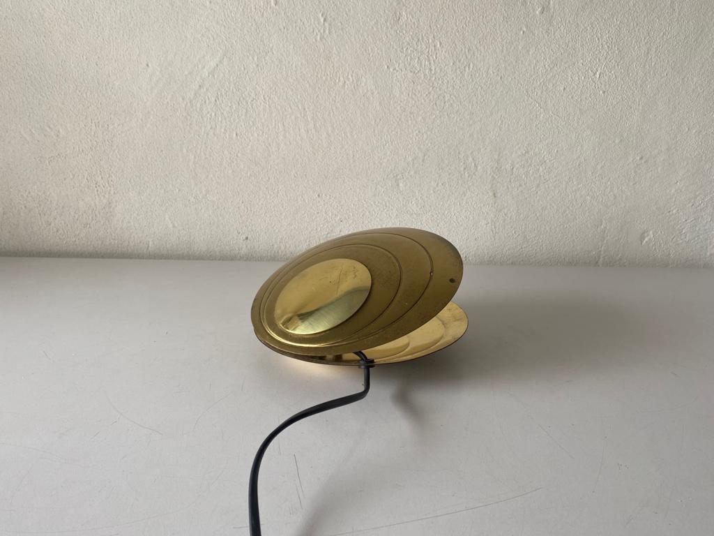 Rare Clam Shell Design Brass Table Lamp by Angelo Brotto, 1960s, Italy 3