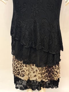 Rare Class Roberto Cavalli SS 2003 Burnout Floral Open Back Maxi Dress Léopard