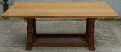 Rare Classic Vintage Robert Mouseman Thompson Solid Oak Refectory Dining Table