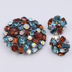 Rare Claudette Vintage Brooch and Earrings