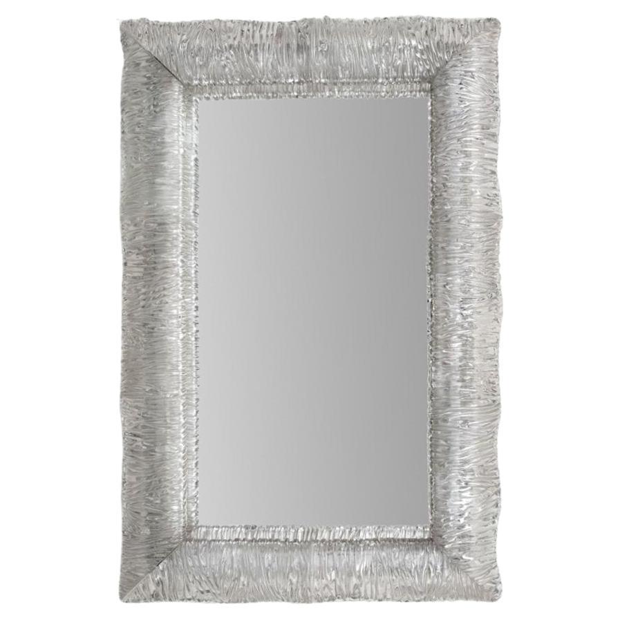 Rare Clear Moulded Glass Mirror by Paolo Venini For Sale