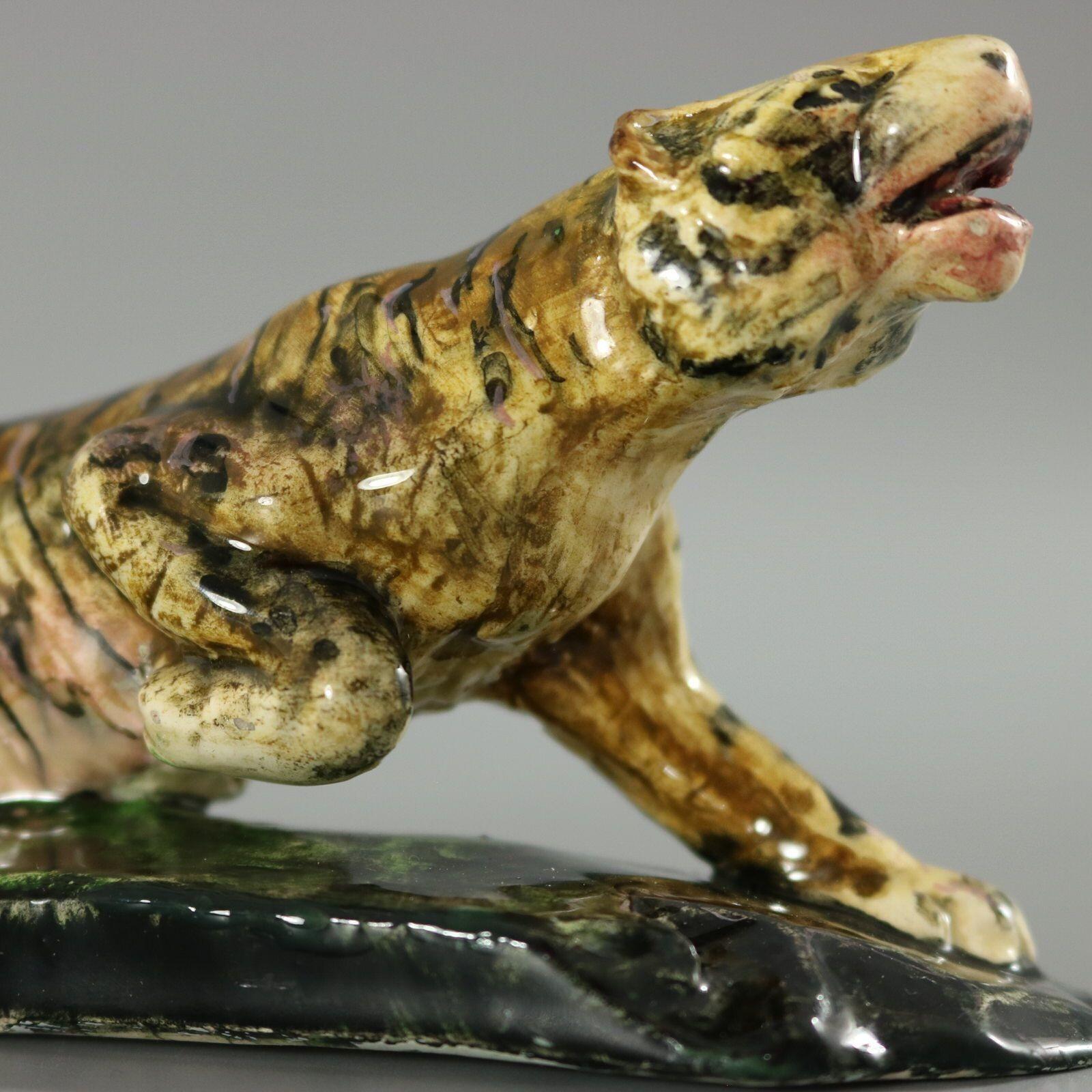 Rare Clement Massier Prowling Tiger Figure For Sale 3