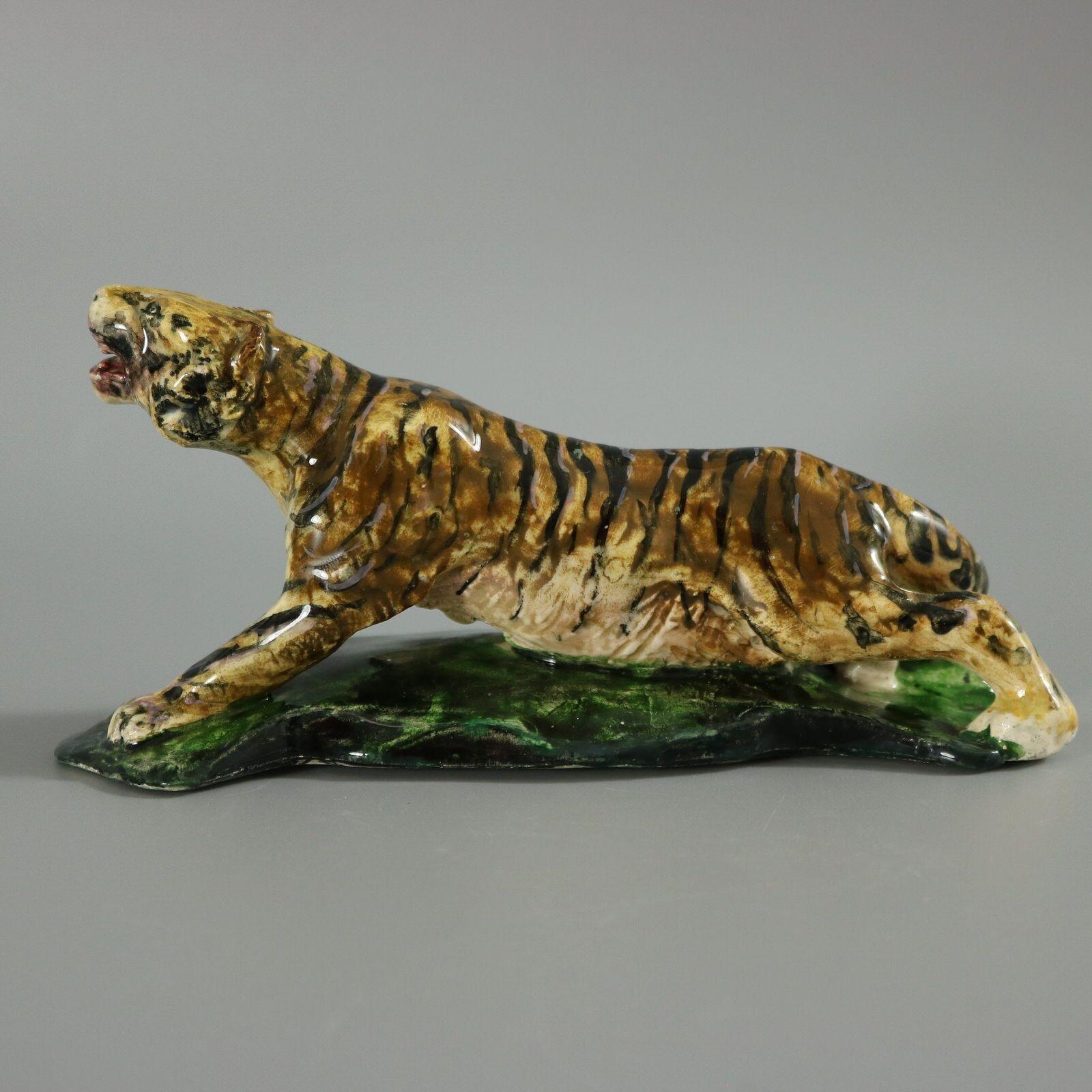 Rare Clement Massier Prowling Tiger Figure In Good Condition For Sale In Chelmsford, Essex