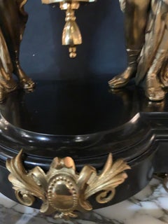 Rare clock by Jozsef Lechner gilt bronze and black marble, rotating pendulum