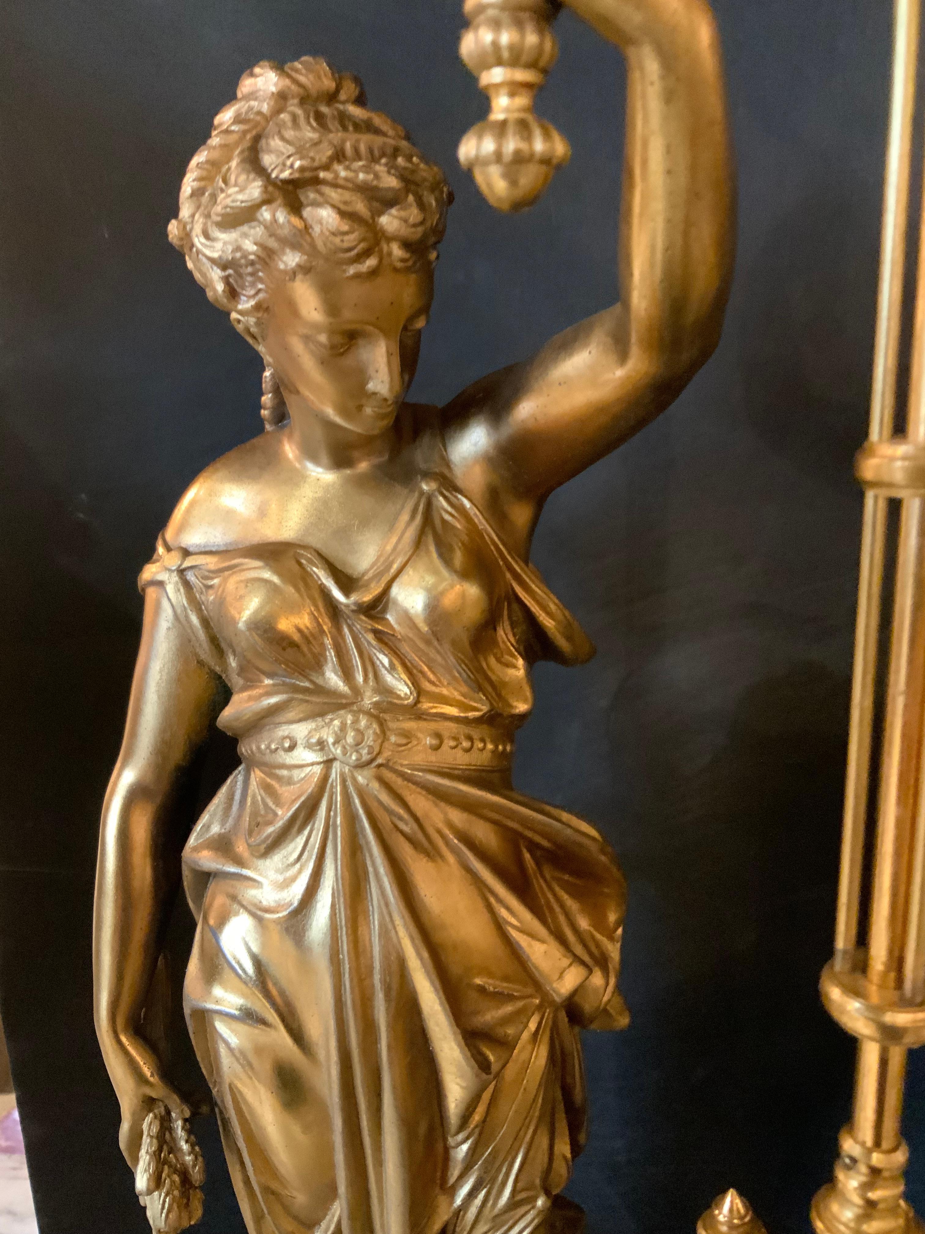 Rare clock by Jozsef Lechner gilt bronze and black marble, rotating pendulum For Sale 1