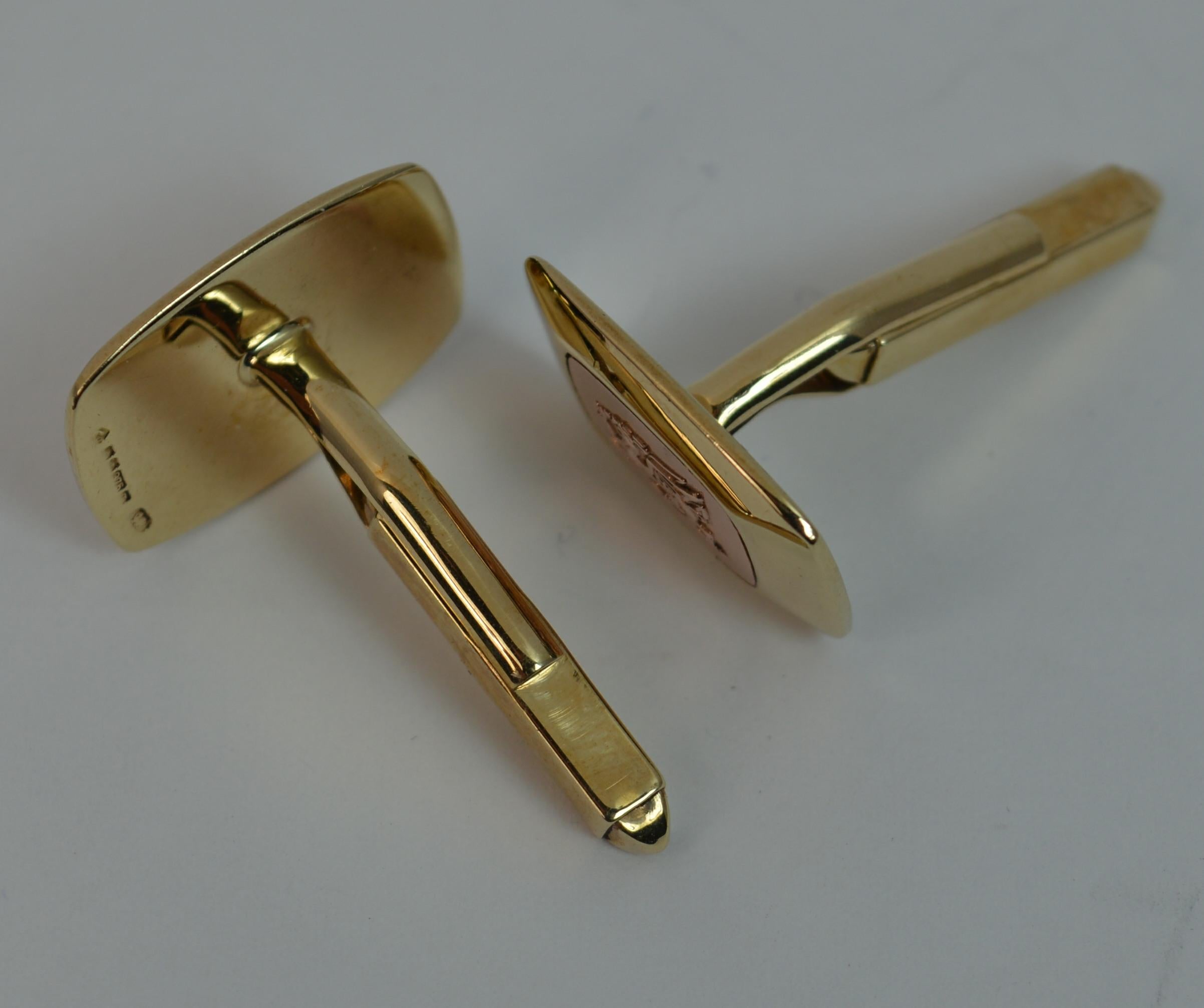 Rare Clogau Solid 9 Carat Gold Pair of Men's Cufflinks with Dragon Design In Excellent Condition In St Helens, GB