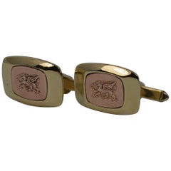 Rare Clogau Solid 9 Carat Gold Pair of Men's Cufflinks with Dragon Design