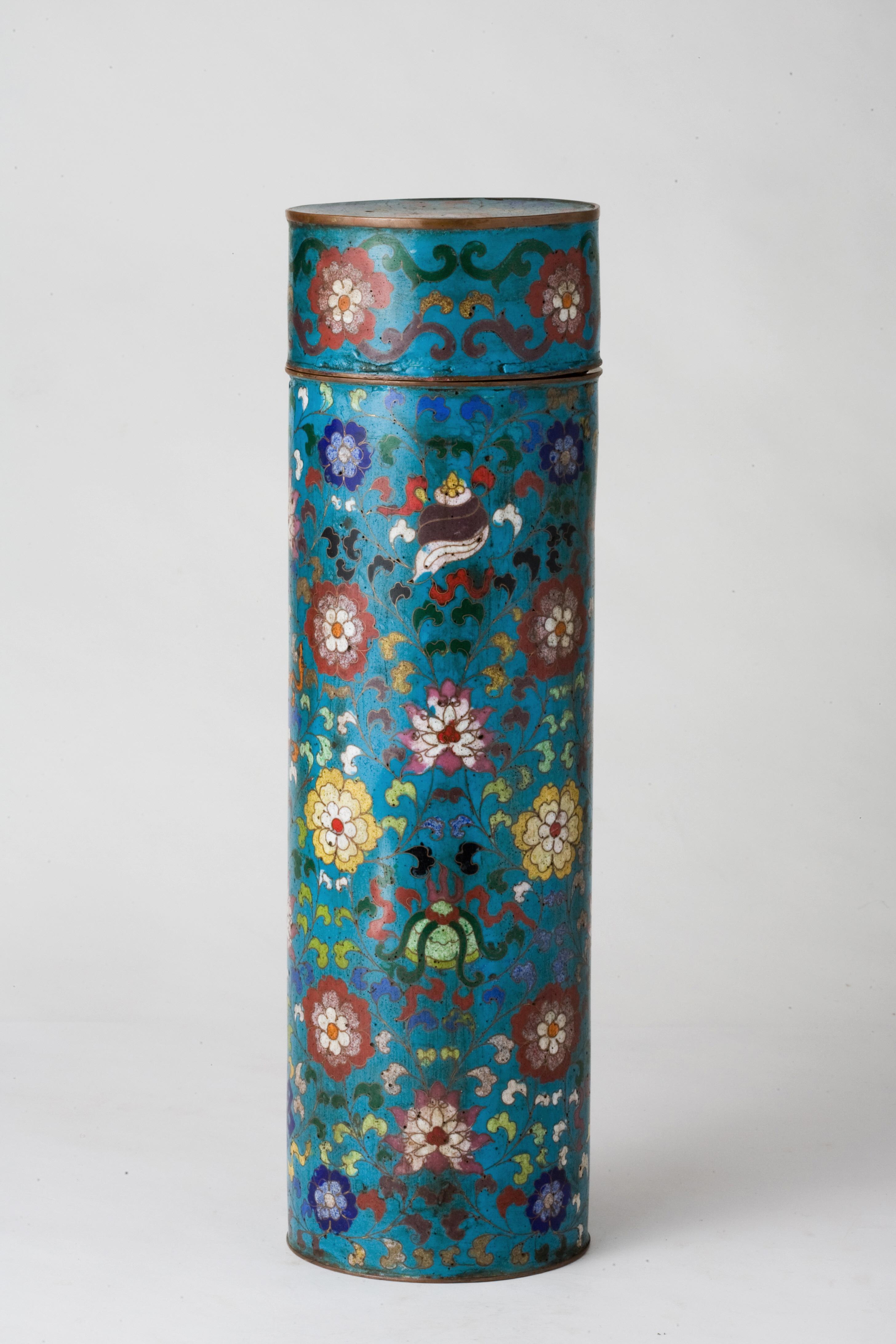 Cloissoné Cloisonné Enamel Vase, Early Ming Dynasty(15th century) For Sale