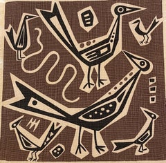 Rare Cloth Fabric Wall Decor in New Condition Signed by Barney Reid