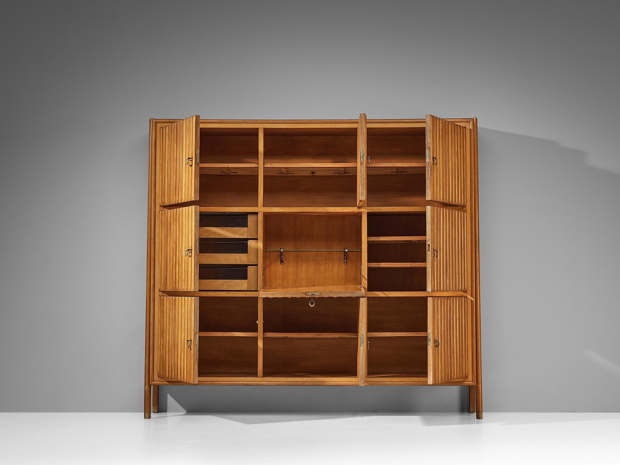 Rare C.M. Varos for Casa Moderna Highboard in Blond Stained Wood For Sale 5