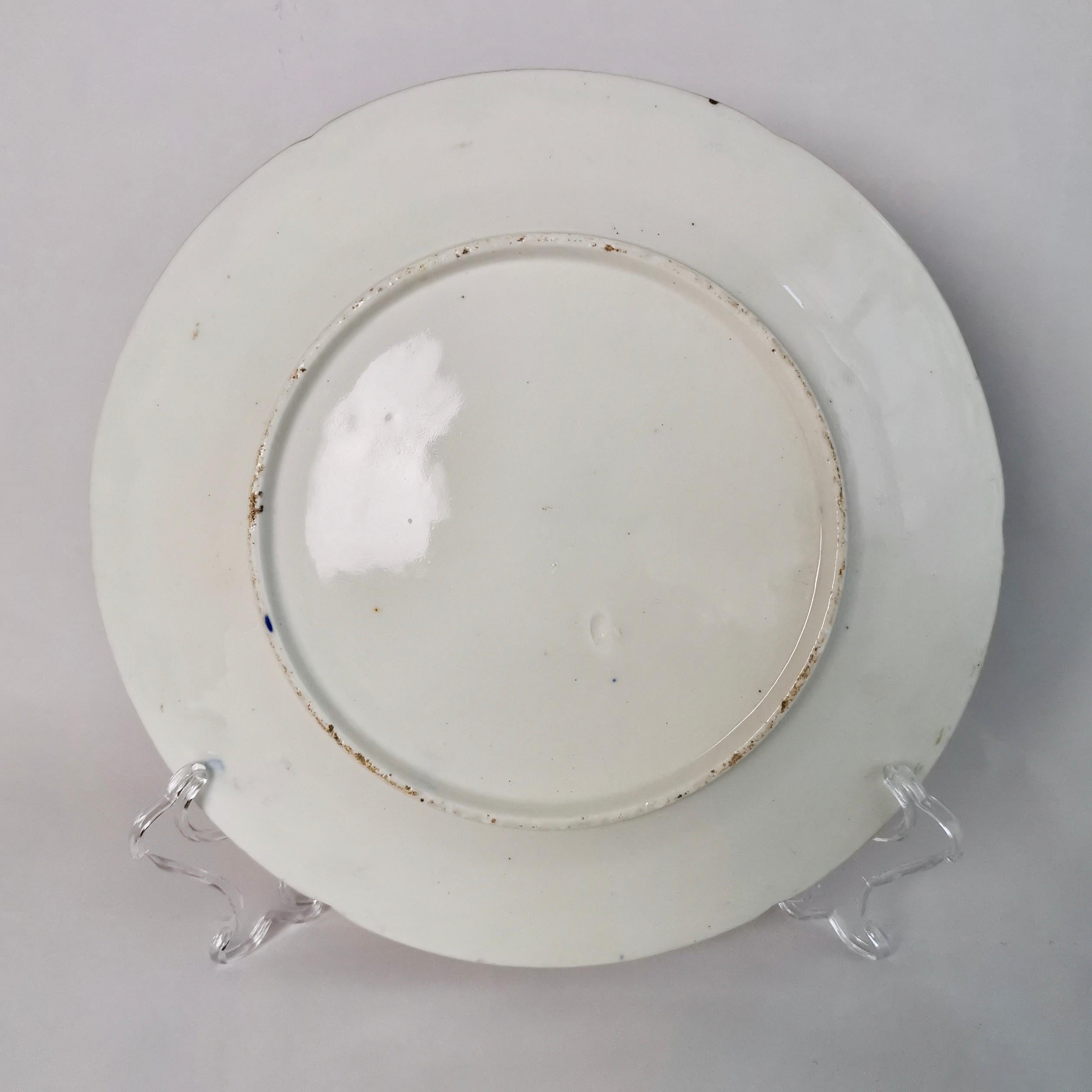 Rare Coalport John Rose Plate, Cobalt Blue, Sublime Flowers and Gilt, circa 1800 3