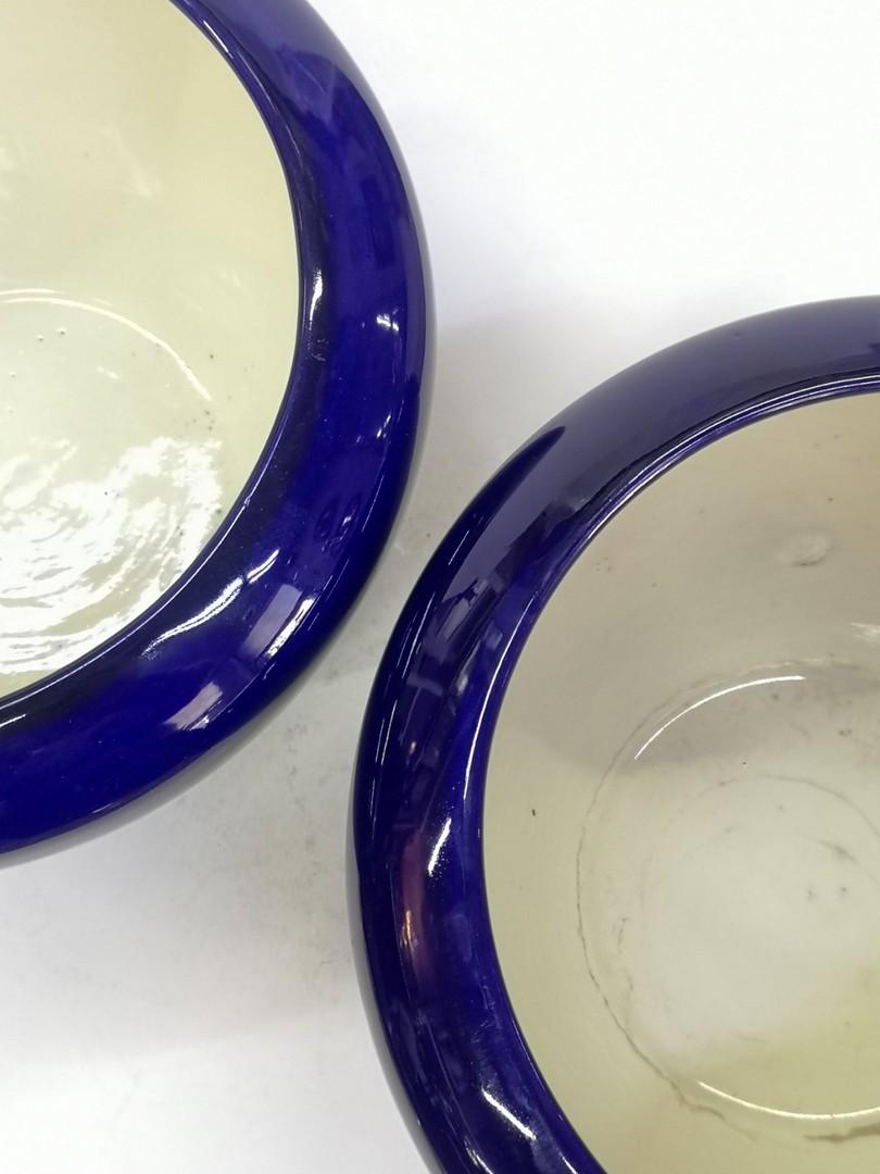 Hungarian Rare Cobalt Blue Zsolnay Porcelain Cachepots 1910s