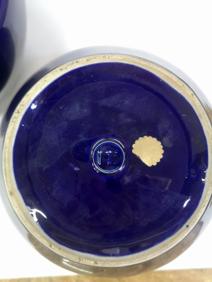 Rare Cobalt Blue Zsolnay Porcelain Cachepots 1910s In Good Condition In Budapest, HU