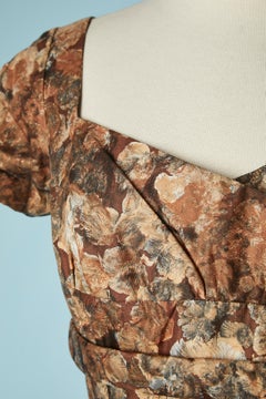 Rare cocktail dress in flower printed nylon Création Givenchy Université 1955