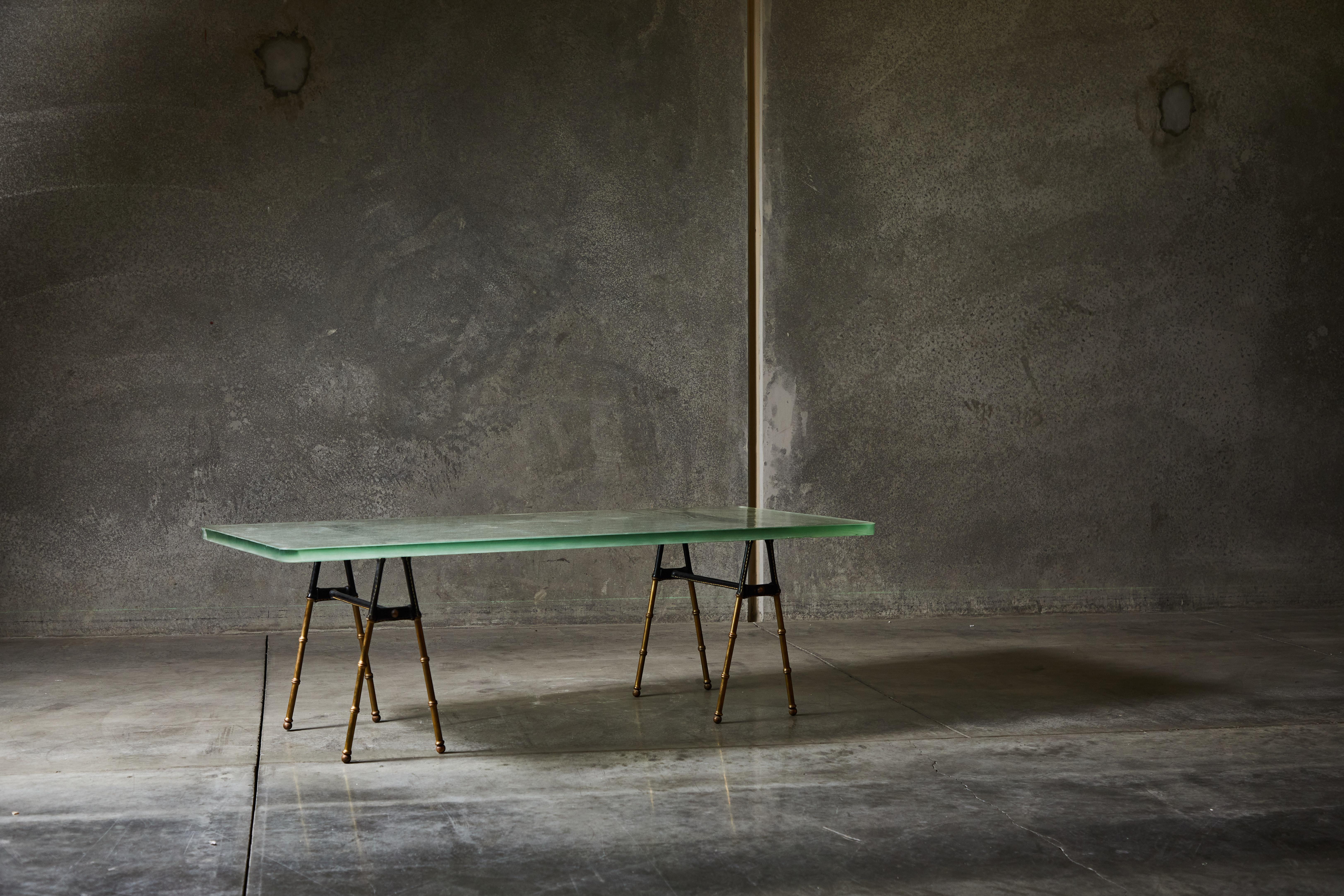 Brass Rare Cocktail Table by Jacques Adnet