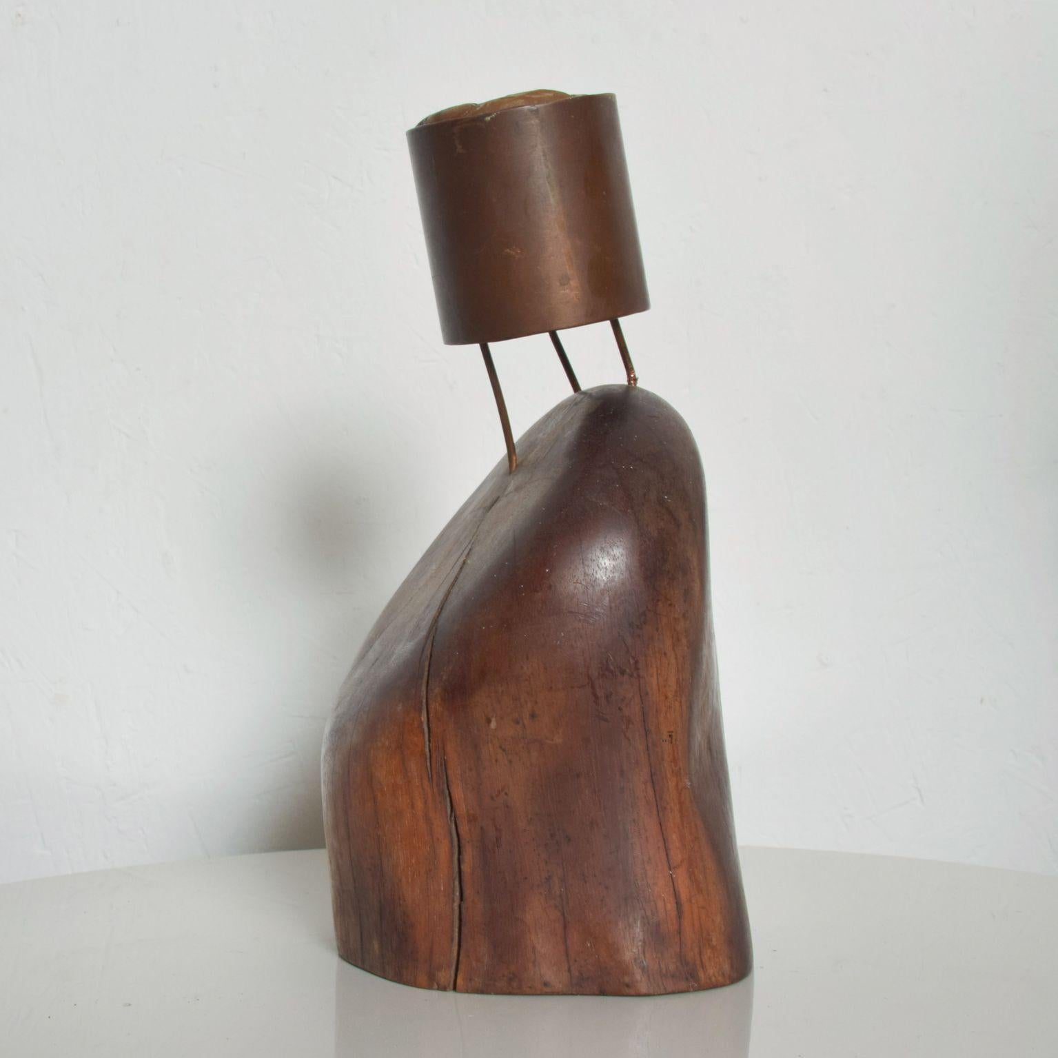 Votive Candle Holder Exotic Cocobolo & Bronze Don Shoemaker Mexican Modern 1960s In Good Condition In Chula Vista, CA