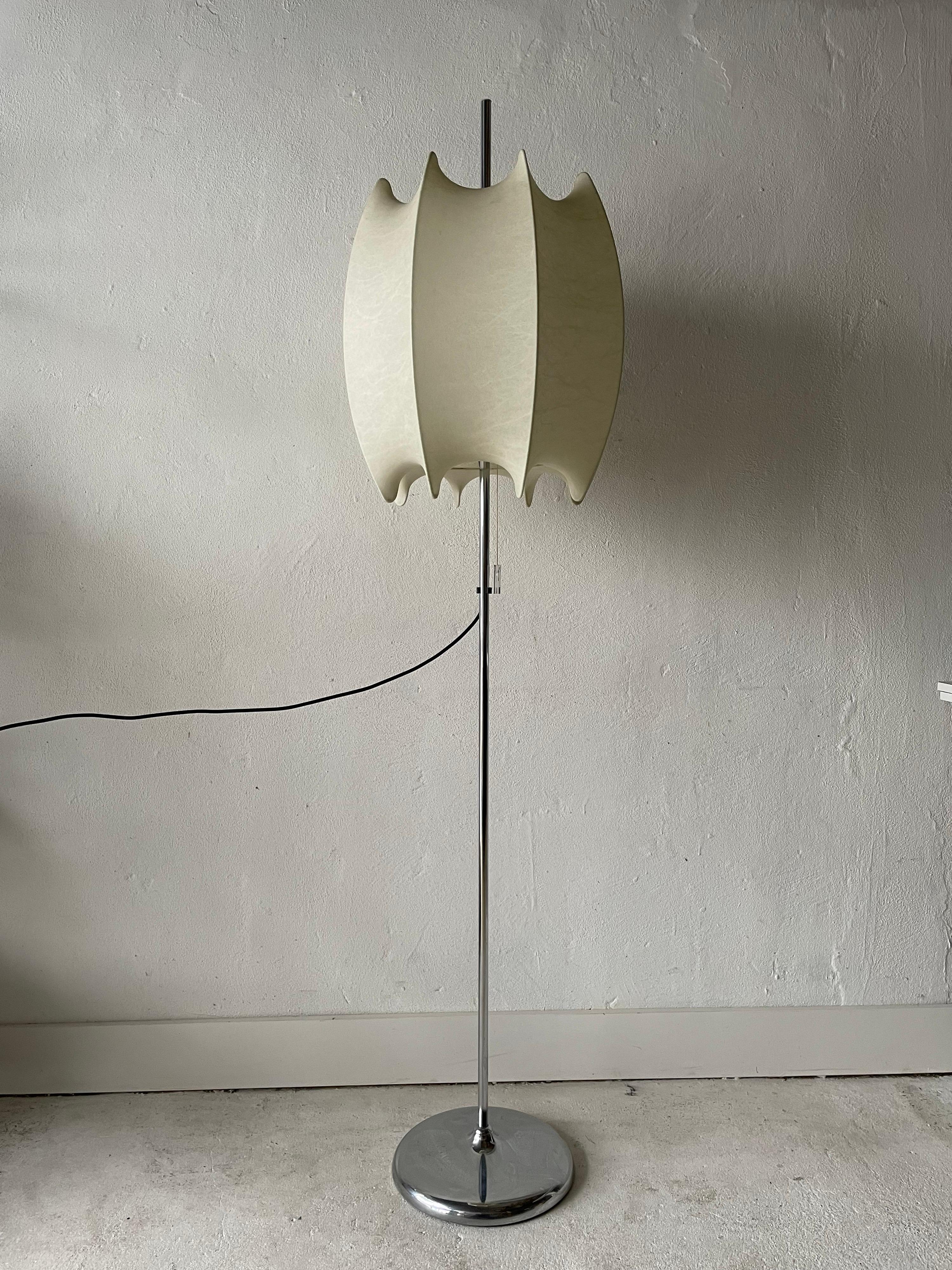 Rare cocoon floor lamp by Goldkant, 1960s Grmany

Lamp is in very good vintage condition.

This lamp works with 2xE27 light bulb. Max 100W
Wired and suitable to use with 220V and 110V for all countries.

Measurements:
Height: 165 cm
Shade