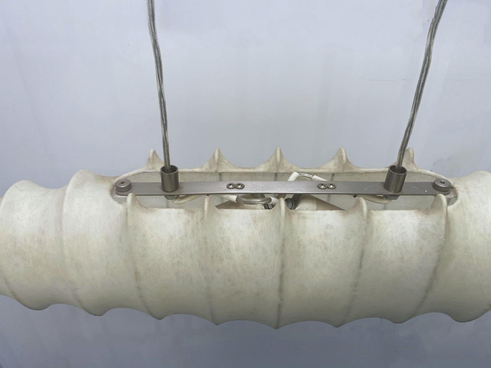 Rara lámpara colgante de dos luces Goldkant Cocoon Años 60 Castiglioni, estilo Flos en venta 1