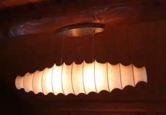 Lampada a sospensione "Cocoon" a due luci, modello raro, stile Castiglioni, Flos, Italia, anni '70