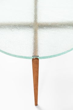Rare Coffee or Side Table in Glass and Walnut, 1940s