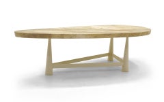 Rare Coffee Table by Edward Wormley for Dunbar, Organic Shape Travertine Top