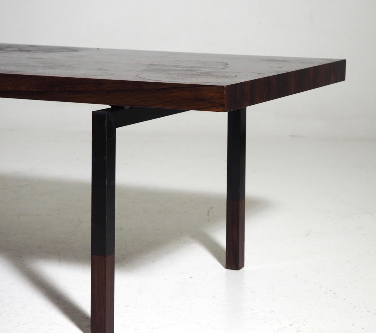 20th Century Rare Coffee Table in Rosewood, Danish Architect, circa 1960 For Sale
