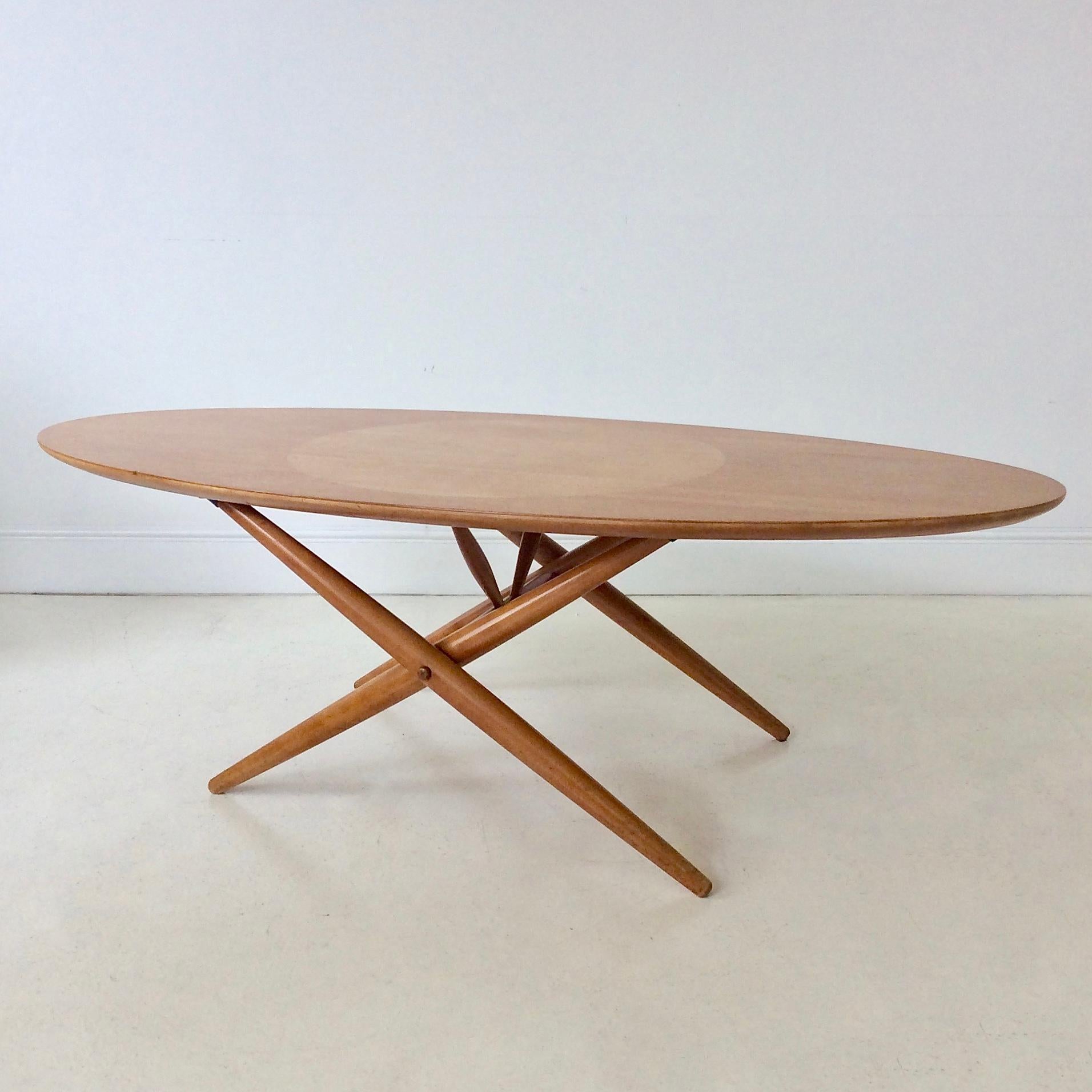 Rare Coffee Table Ovalette Model by Ilmari Tapiovaara, circa 1954, Finland 3