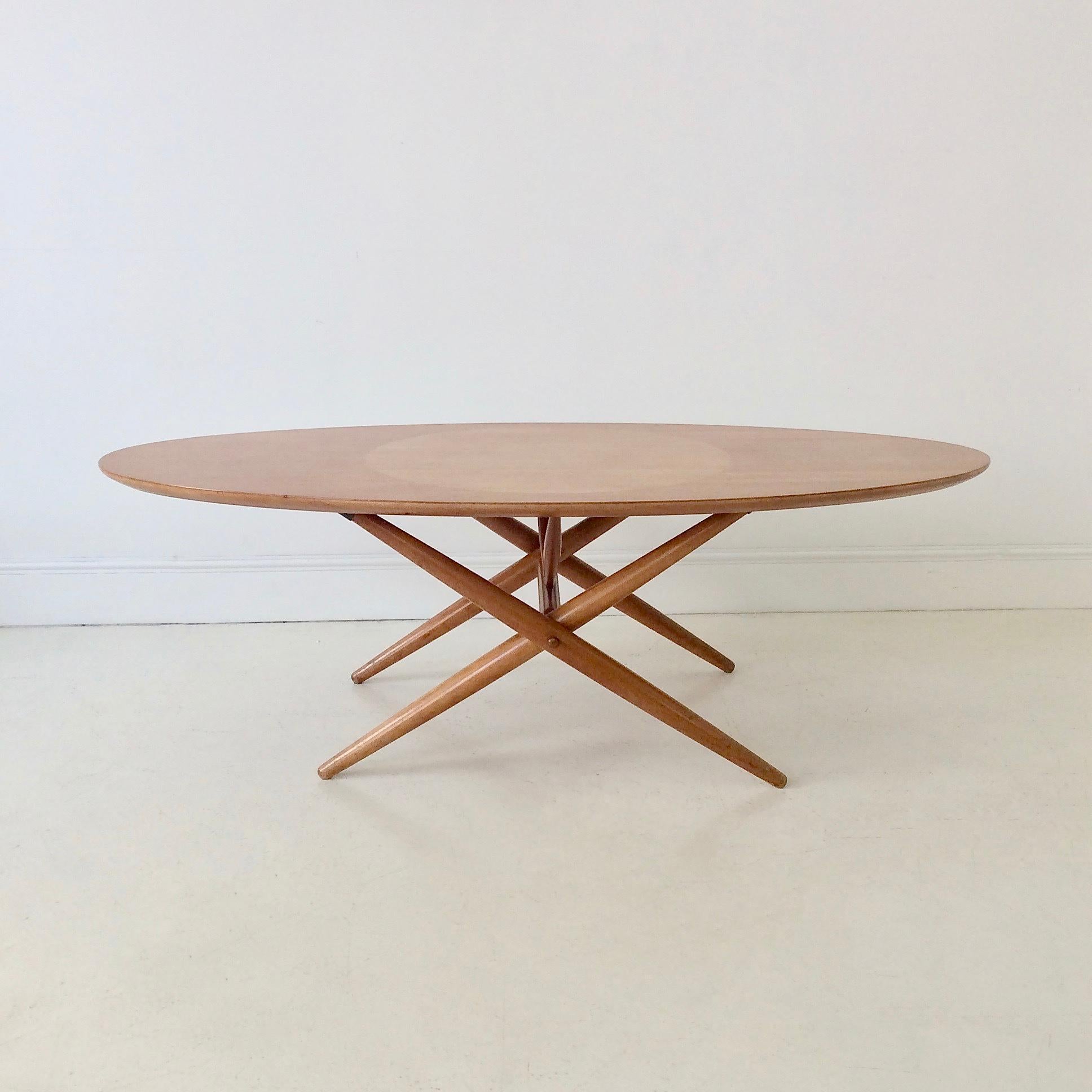 Rare Coffee Table Ovalette Model by Ilmari Tapiovaara, circa 1954, Finland 9