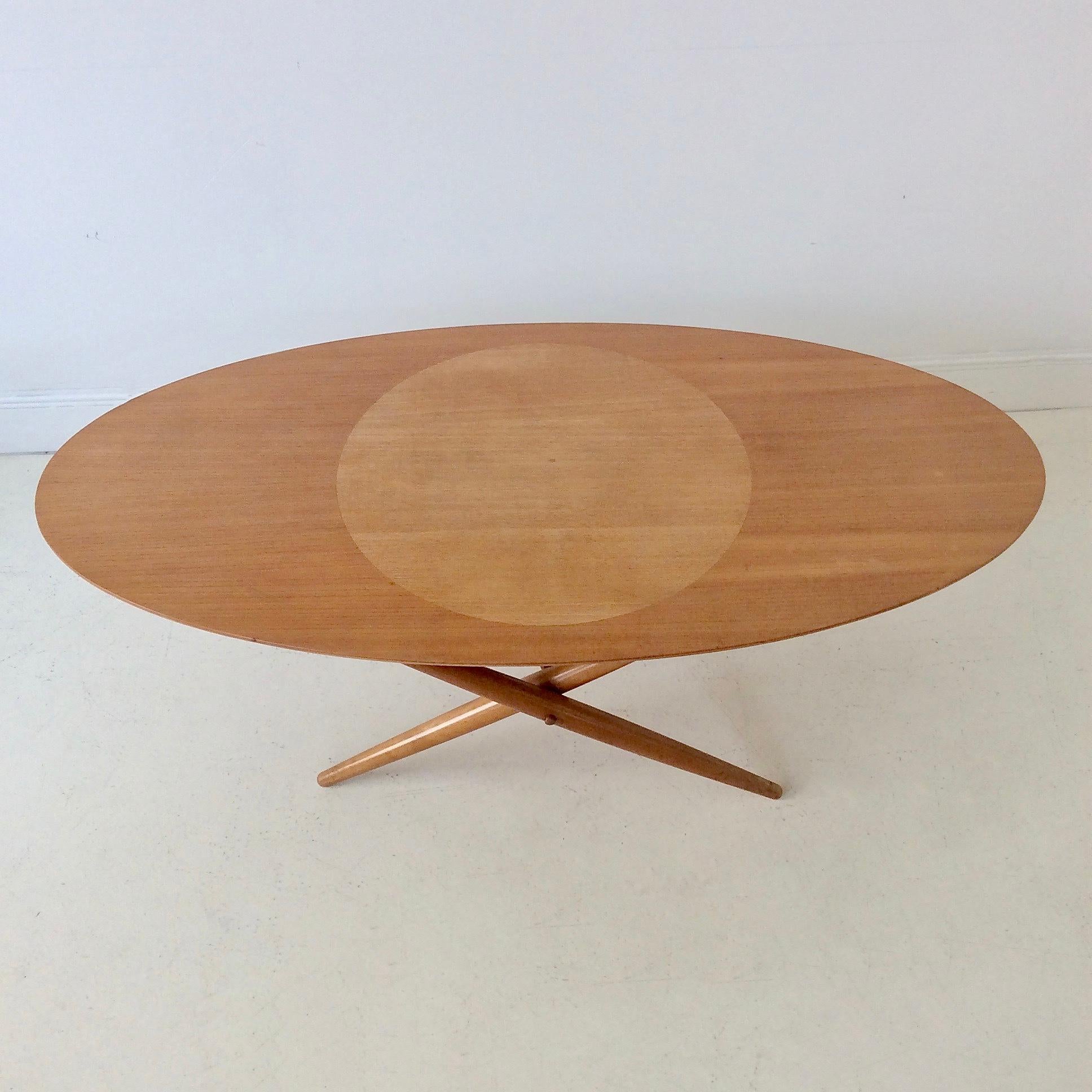 Rare Coffee Table Ovalette Model by Ilmari Tapiovaara, circa 1954, Finland 1