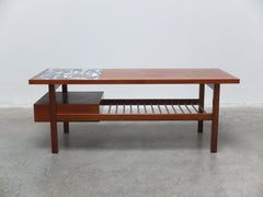 Rare Coffee Table with Ceramics by Jos De Mey for Van Den Berghe-Pauvers, 1960s
