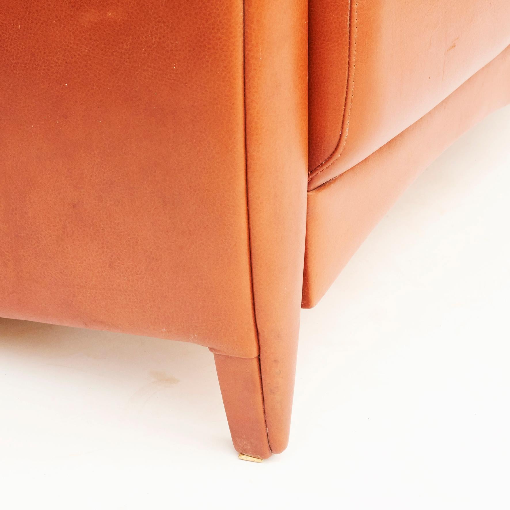 Rare Cognac Colored Leather Sofa by Klaus Wettergren For Sale 6