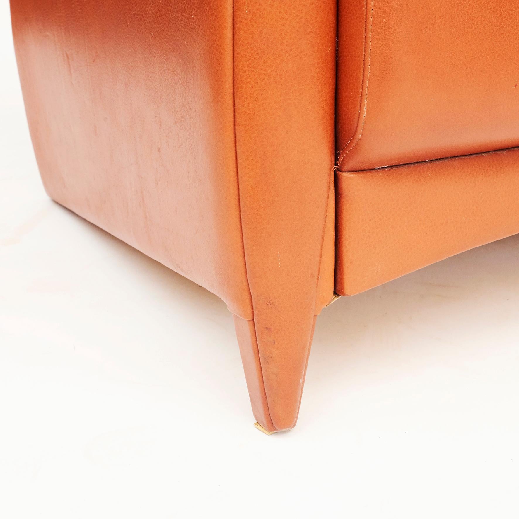 20th Century Rare Cognac Colored Leather Sofa by Klaus Wettergren For Sale