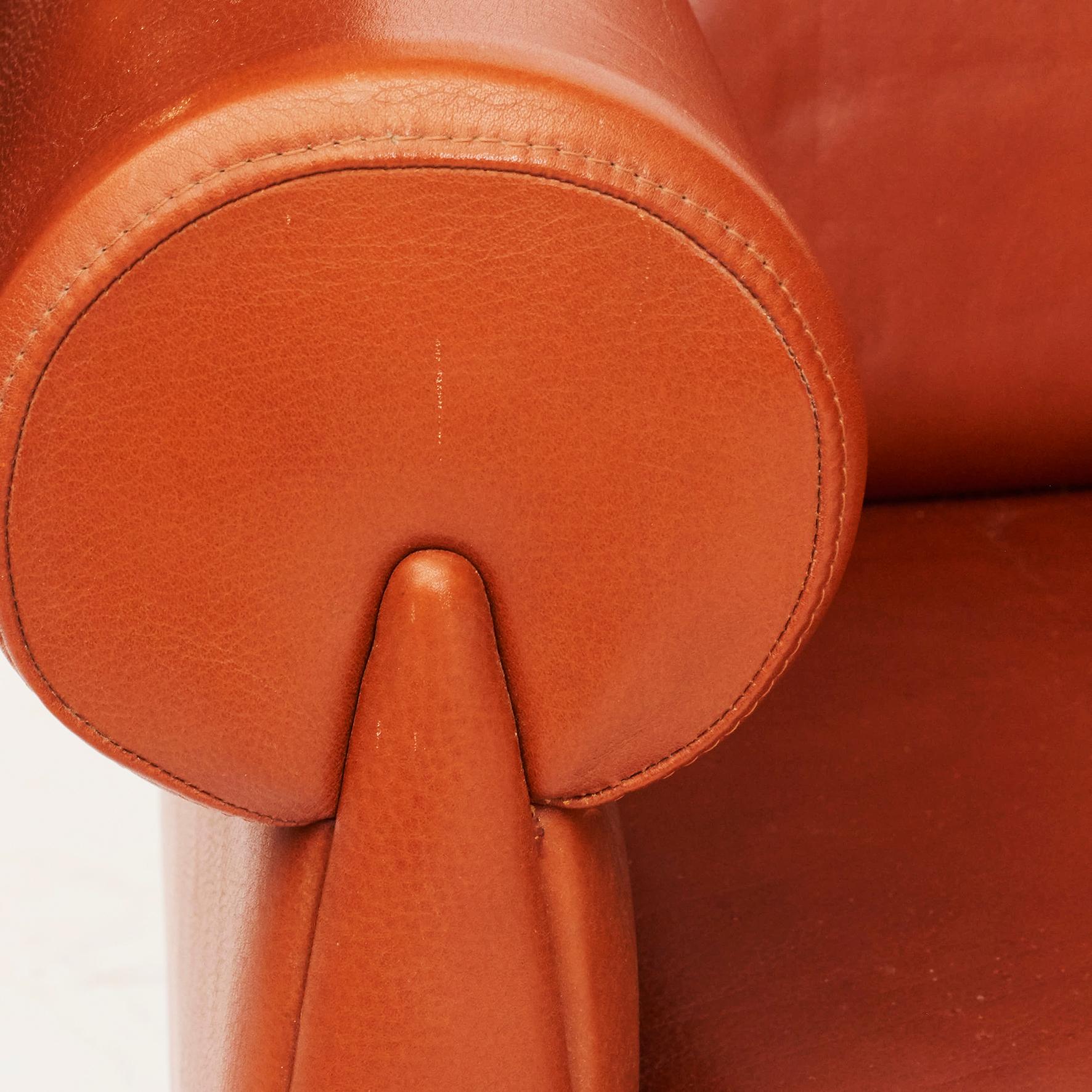 Rare Cognac Colored Leather Sofa by Klaus Wettergren For Sale 3