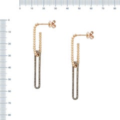 Rare Cognac Diamond Yellow Gold Drop Earrings