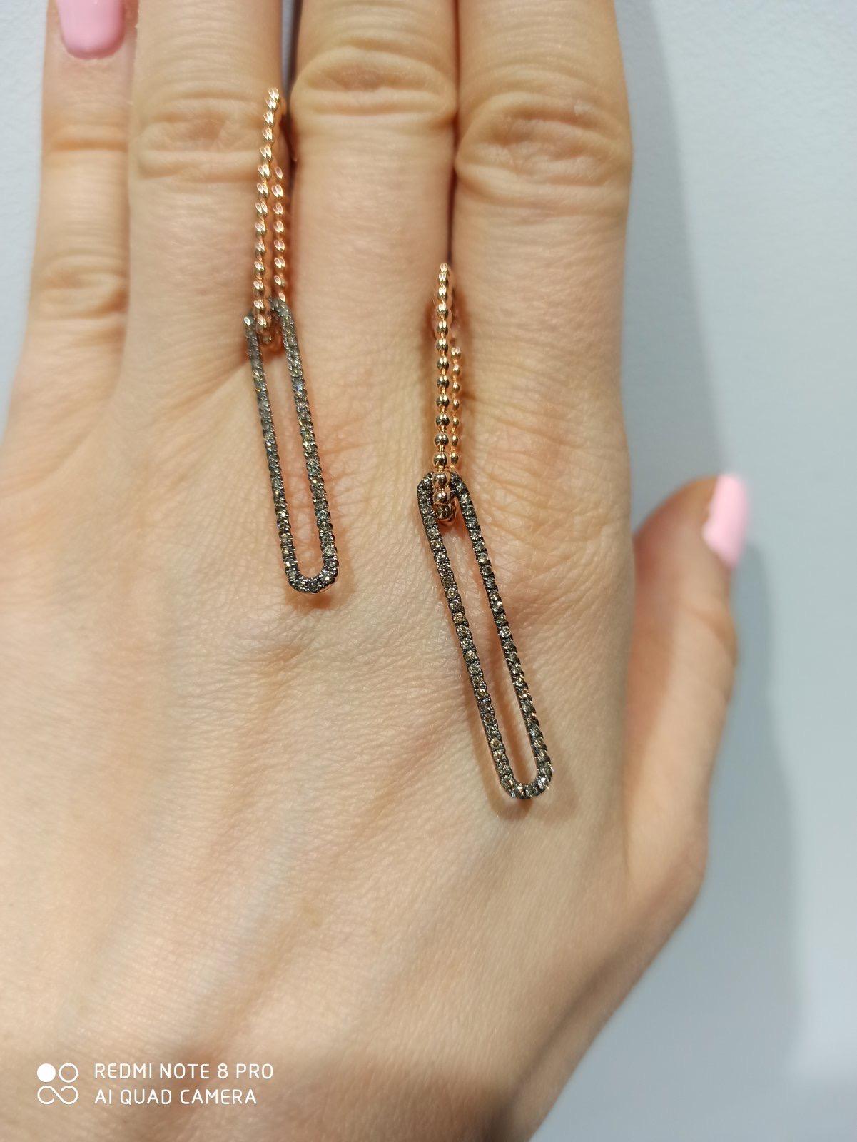 Boucles d'oreilles en goutte rares en or jaune avec diamants cognac Neuf - En vente à Genève, GE