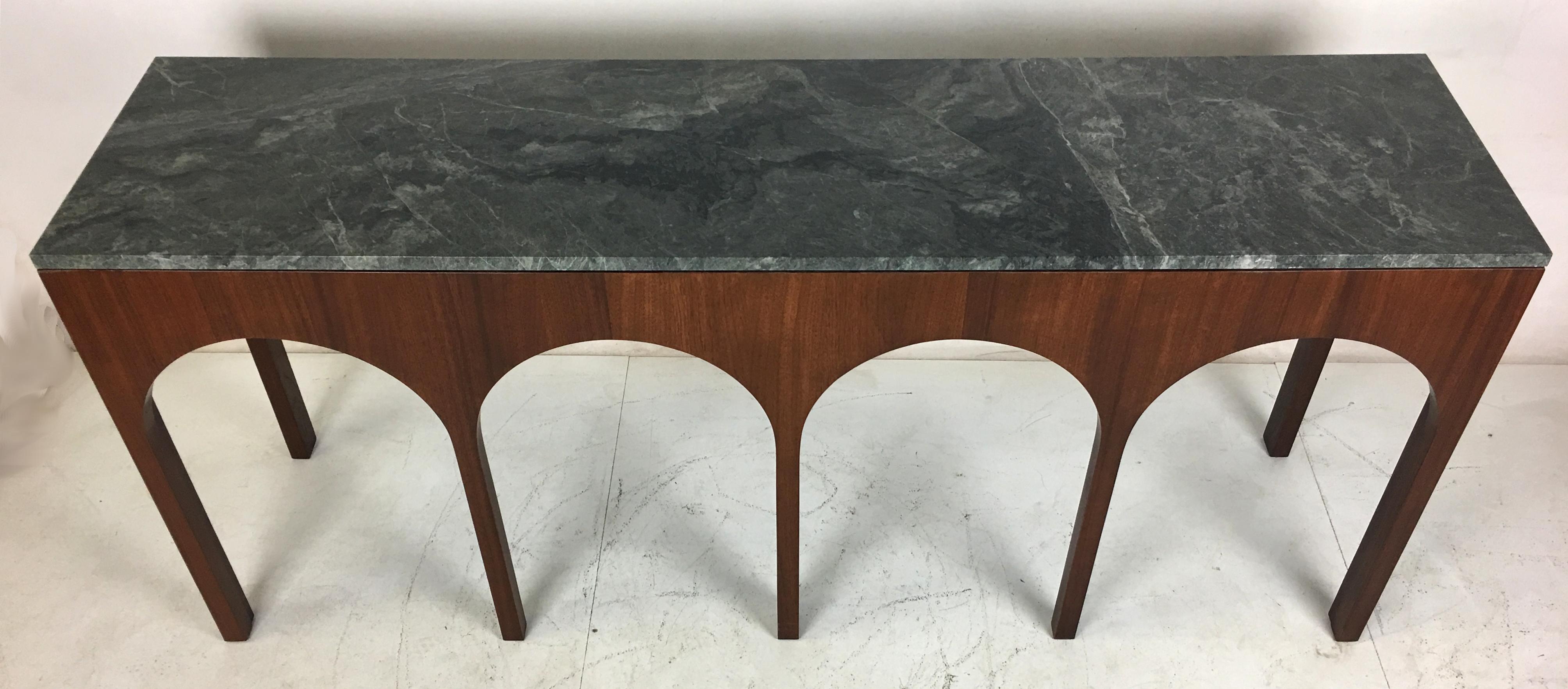 Neoclassical Revival Rare Coliseum Console with Marble Top by T.H. Robsjohn-Gibbings