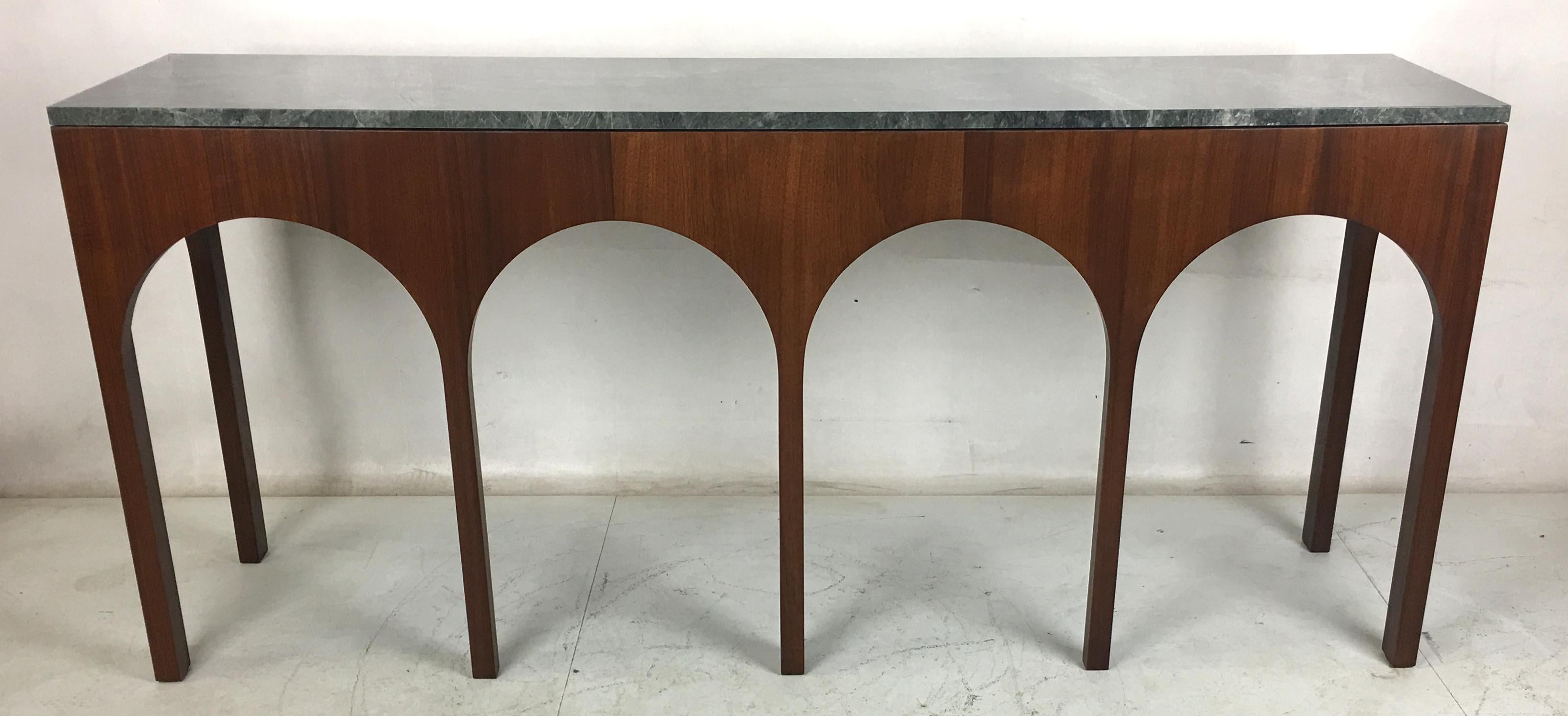 American Rare Coliseum Console with Marble Top by T.H. Robsjohn-Gibbings