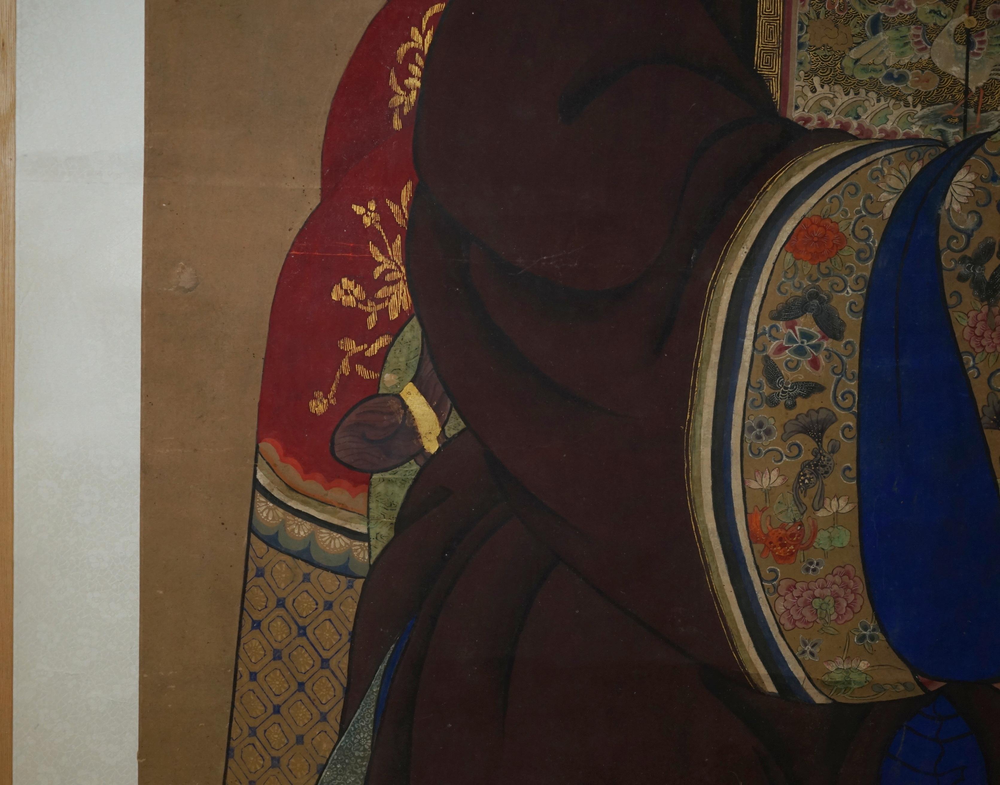 RARES & SAMMELBARES 2,4 METER HOHES ANTiQUE CIRCA 1860 CHINESISCHES ANCESTRAL PORTRAIT im Angebot 2