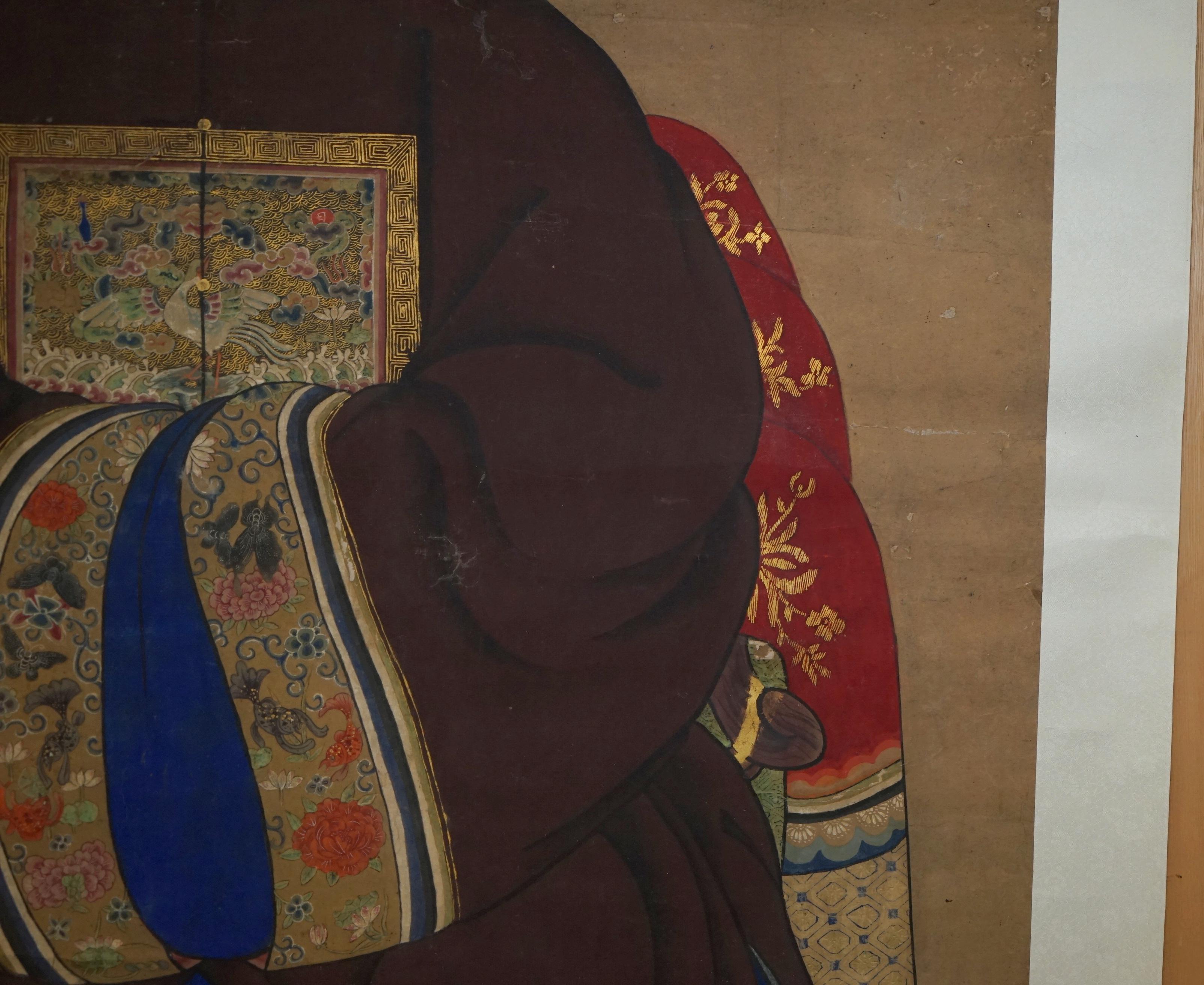 RARES & SAMMELBARES 2,4 METER HOHES ANTiQUE CIRCA 1860 CHINESISCHES ANCESTRAL PORTRAIT im Angebot 4