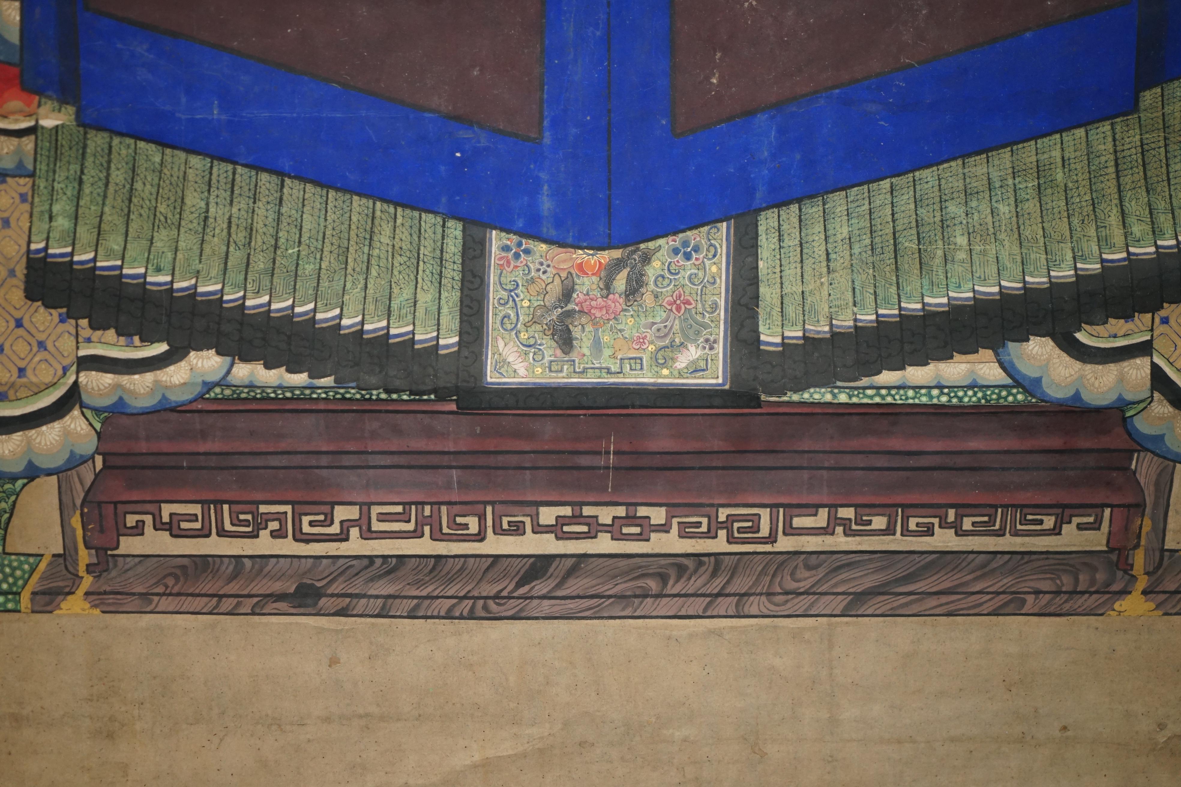 RARES & SAMMELBARES 2,4 METER HOHES ANTiQUE CIRCA 1860 CHINESISCHES ANCESTRAL PORTRAIT im Angebot 6