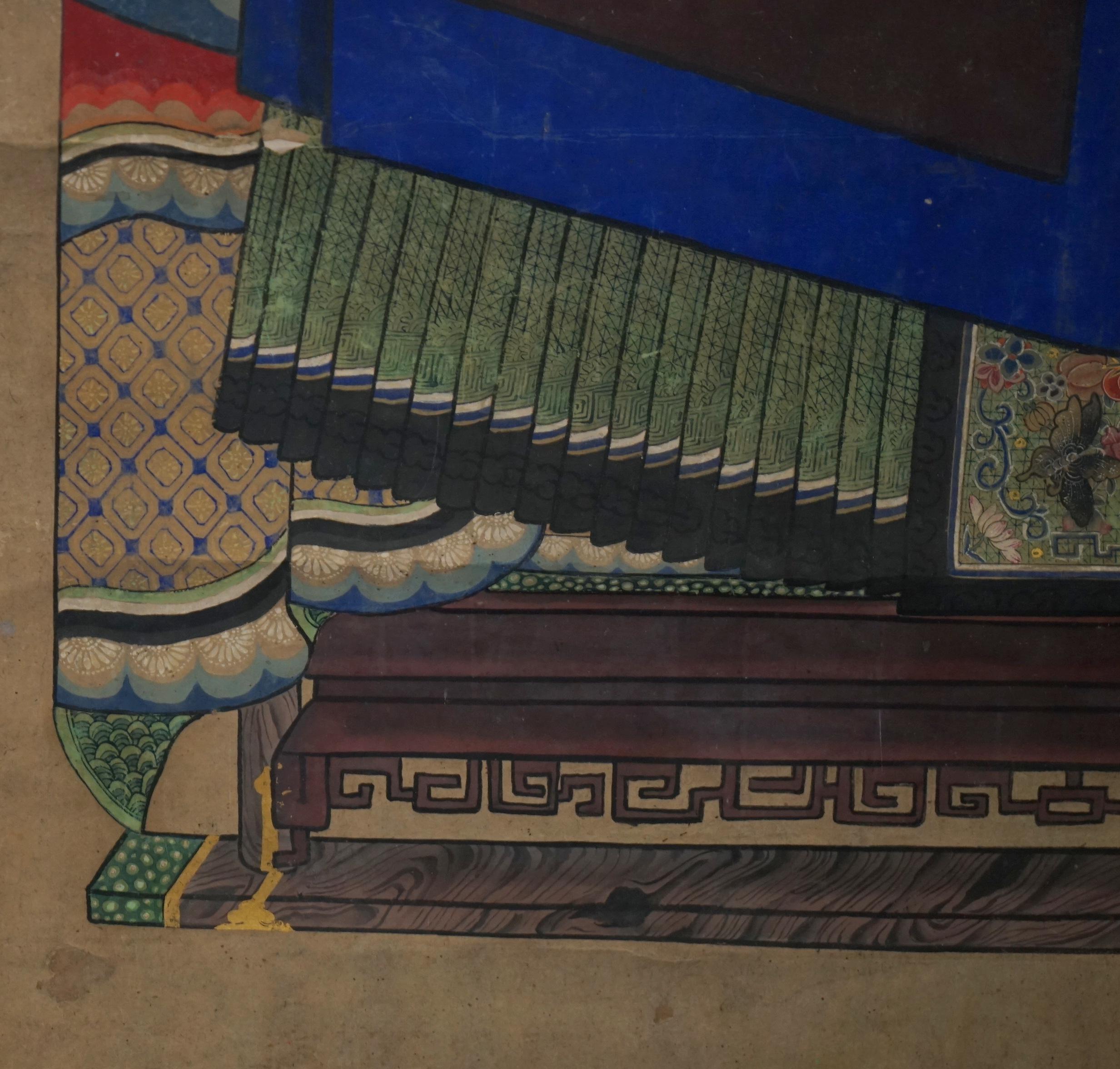 RARES & SAMMELBARES 2,4 METER HOHES ANTiQUE CIRCA 1860 CHINESISCHES ANCESTRAL PORTRAIT im Angebot 7