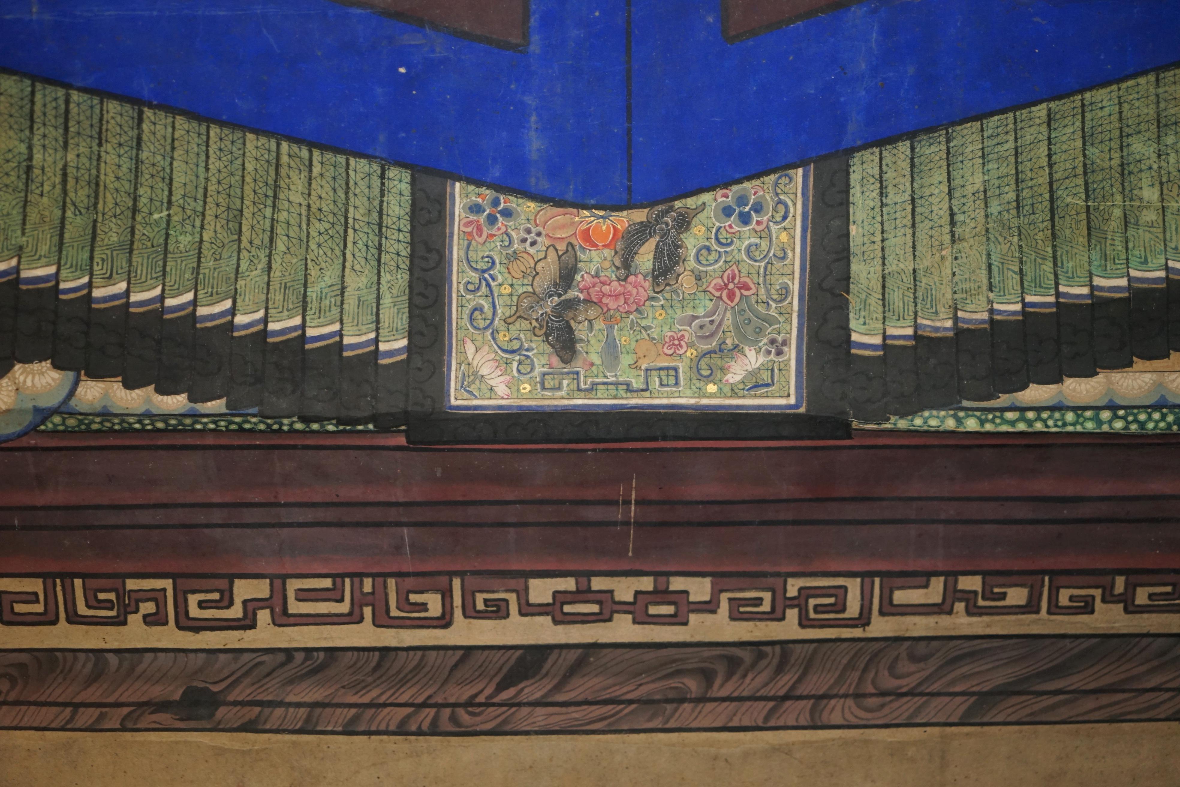 RARES & SAMMELBARES 2,4 METER HOHES ANTiQUE CIRCA 1860 CHINESISCHES ANCESTRAL PORTRAIT im Angebot 8