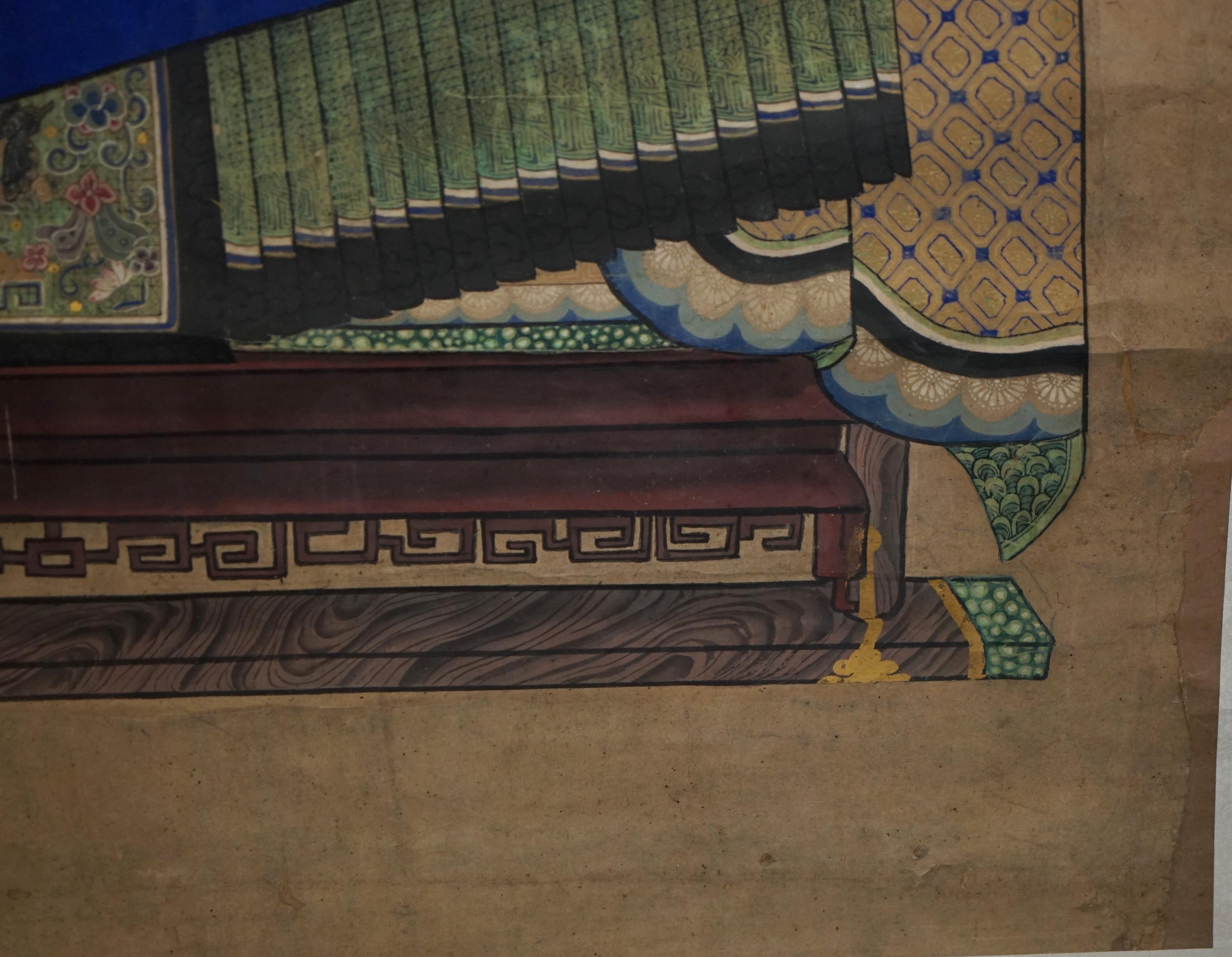 RARES & SAMMELBARES 2,4 METER HOHES ANTiQUE CIRCA 1860 CHINESISCHES ANCESTRAL PORTRAIT im Angebot 9