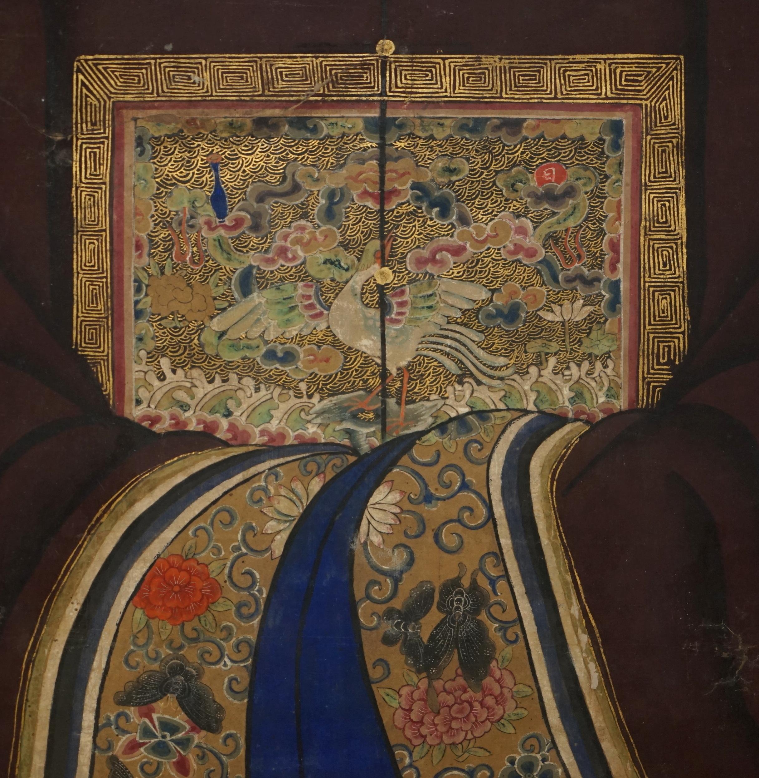 RARES & SAMMELBARES 2,4 METER HOHES ANTiQUE CIRCA 1860 CHINESISCHES ANCESTRAL PORTRAIT (Mittleres 19. Jahrhundert) im Angebot