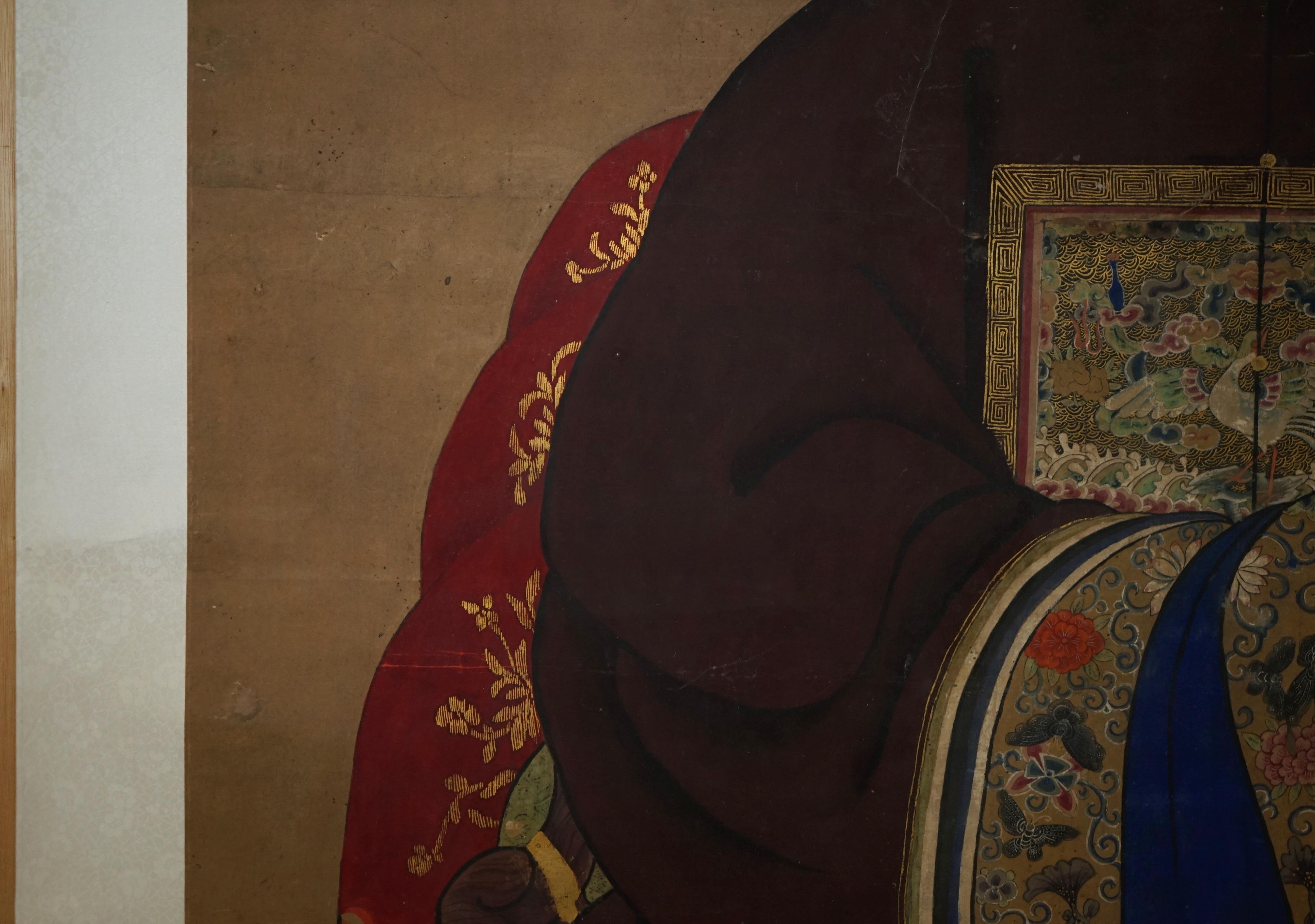 RARES & SAMMELBARES 2,4 METER HOHES ANTiQUE CIRCA 1860 CHINESISCHES ANCESTRAL PORTRAIT im Angebot 1