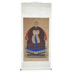 RARE & COLLECTABLE 2.4 METER HIGH ANTiQUE CIRCA 1860 CHINESE ANCESTRAL PORTRAIT