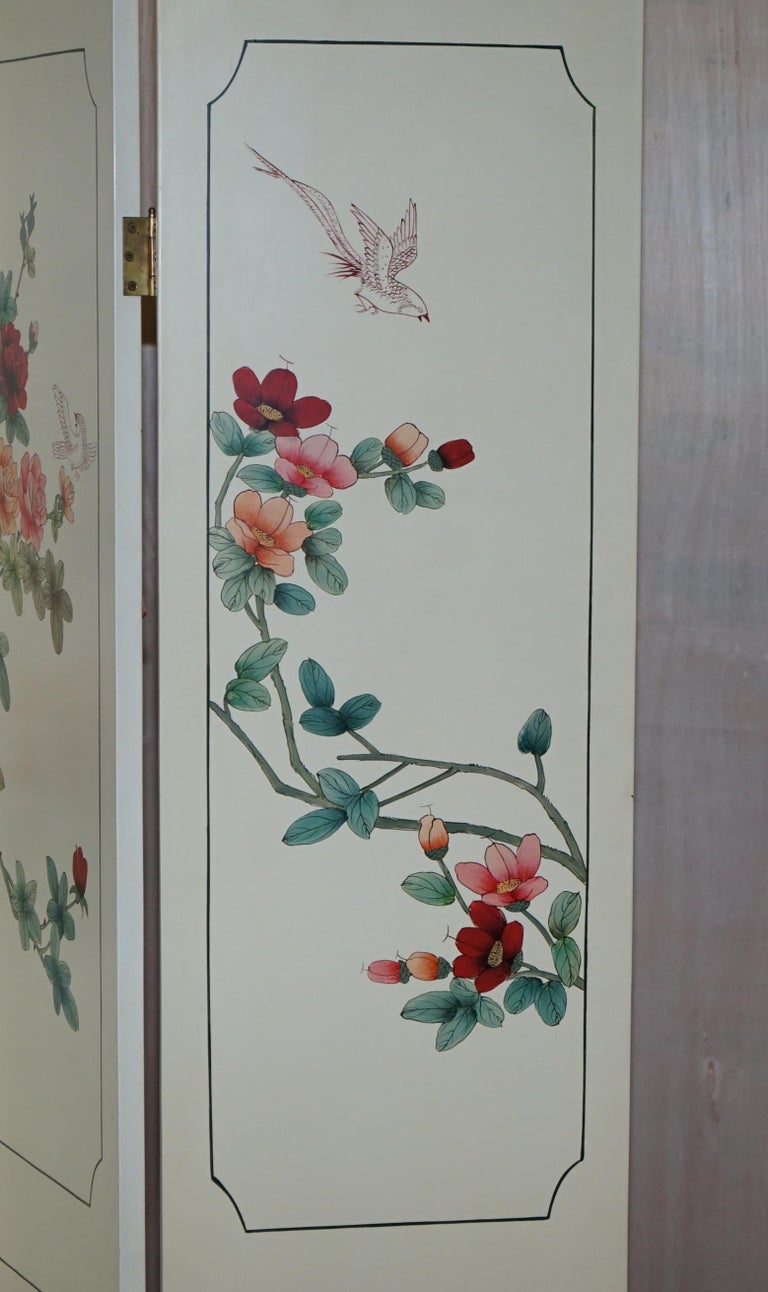 Rare & Collectable Vintage Chinese Export Hardstone Folding Screen Room Divider For Sale 12