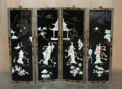 Chinese Export Soapstone Folding Screen Room Divider