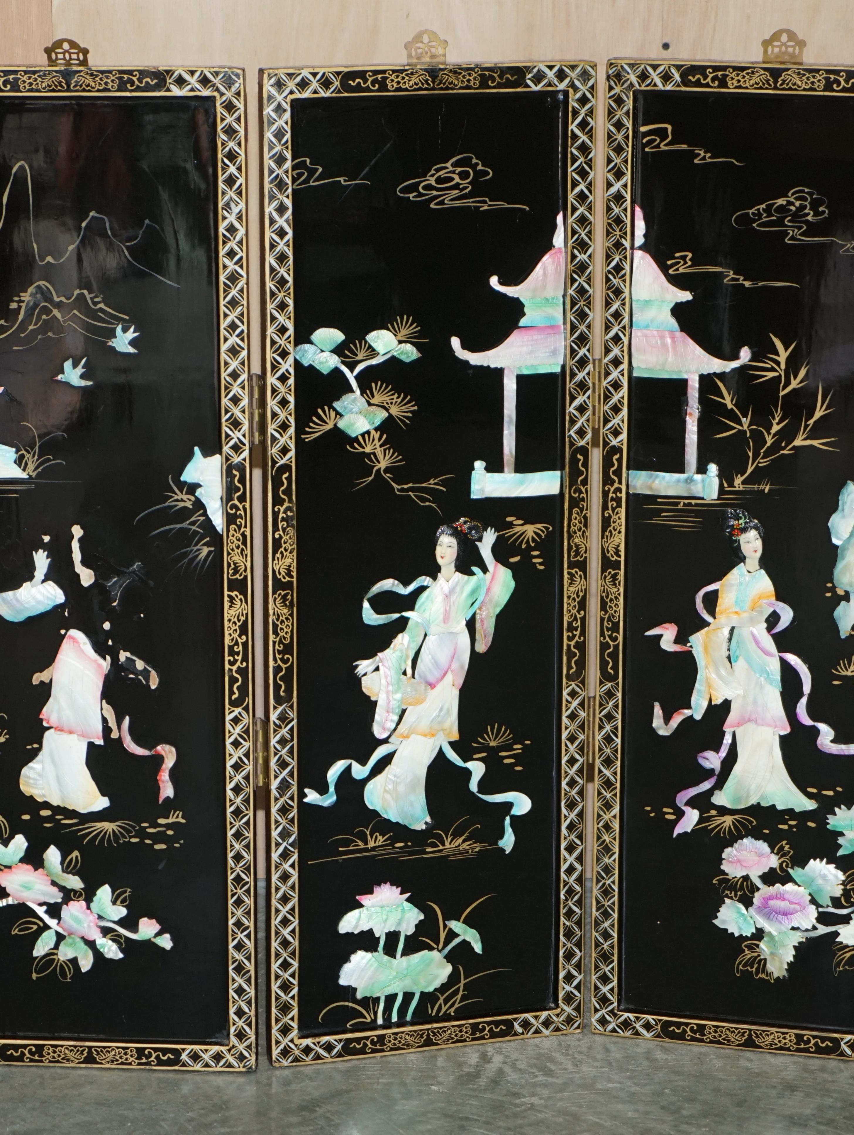 Rare & Collectable Antique Chinese Export Soapstone Folding Screen Room Divider For Sale 2